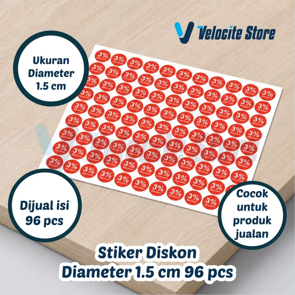 Stiker diskon Velocite Store